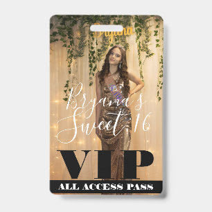 Foto Picture Custom Birthday Sweet 16 VIP Pass Ausweis
