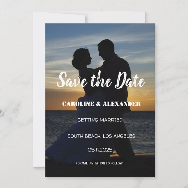 Foto Picture Happy Ever After Elegante Wedding Save The Date (Vorderseite)
