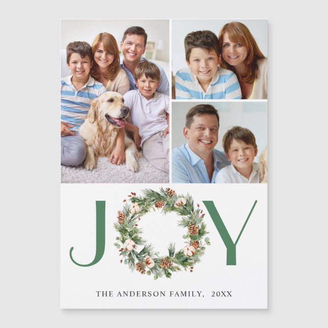 FOTO Pine Cones Wreath Weihnachten Magnetkarte (Vorderseite)