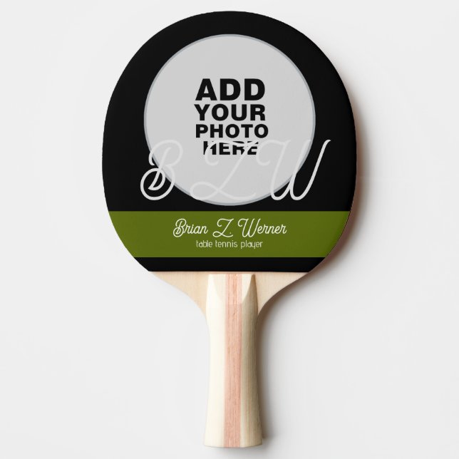 Foto Ping Pong Paddle mit Name & Initial Tischtennis Schläger (Vorderseite)