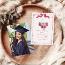 Foto Pink Bow Coquette Nursing School Graduate
