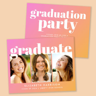Foto Pink Graduation Party Einladung