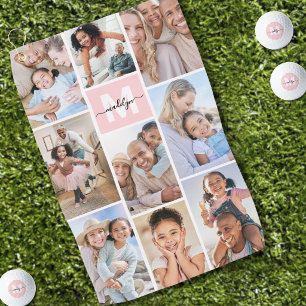 Foto Pink Monogramm Golfhandtuch