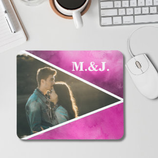 Foto Pink Monogramm Mousepad