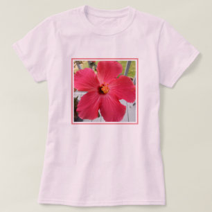 Foto Pink Schöner Hibiskus Blume T-Shirt