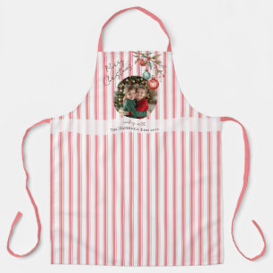 Foto Pink Stripe Familienname Kinder frohe Weihnac Schürze