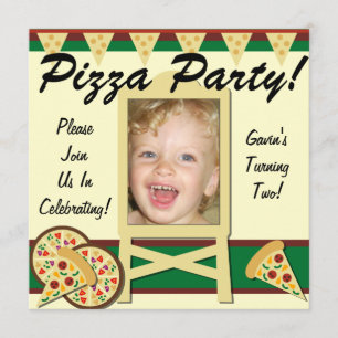 Foto Pizza-Party Einladungen