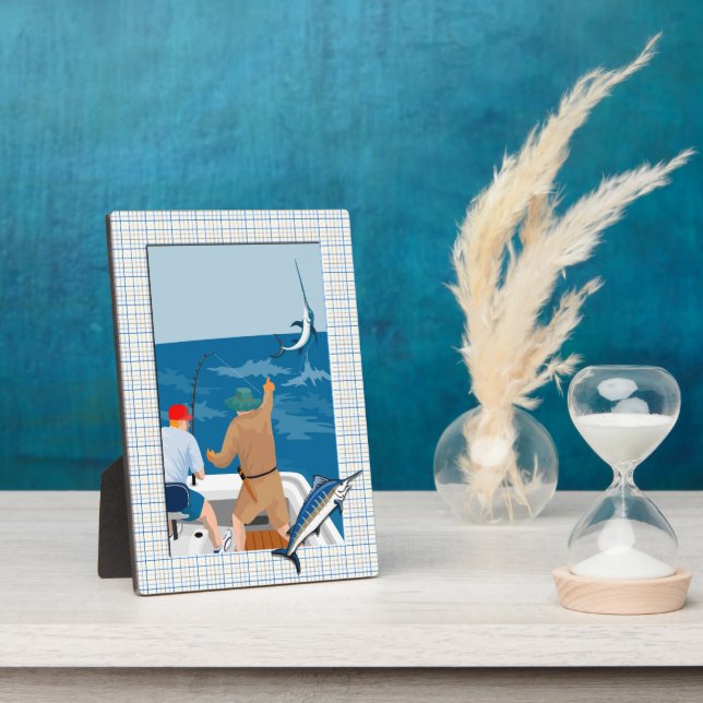 Foto Plaque - Vertikaler Rahmen - Blue Marlin Kari (Seite)