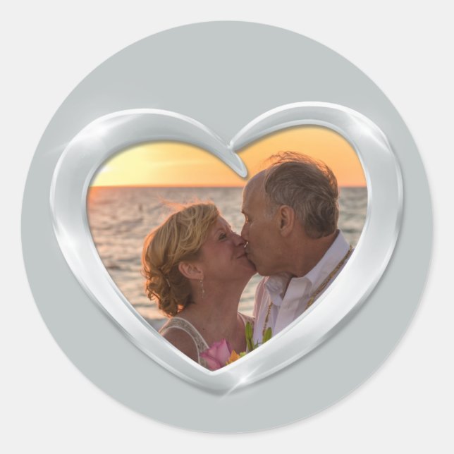 Foto-Platin-Jubiläumsaufkleber Runder Aufkleber (Vorderseite)