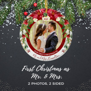 Foto Poinsettia Floral Keramik Ornament