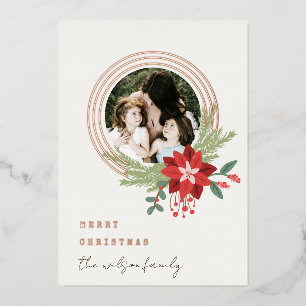 Foto Poinsettia Frohe Weihnachten Folien Feiertagskarte