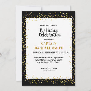 Foto Police Birthday Party Gold Stars Einladung