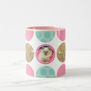 FOTO POLKA DOT Moderne Kinder fotografieren rosa G Zweifarbige Tasse