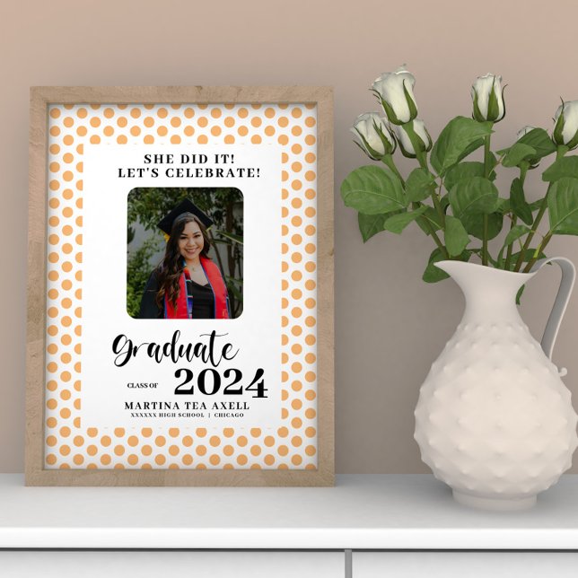 Foto Polka Dots Graduation Party Willkommen Poster (Von Creator hochgeladen)