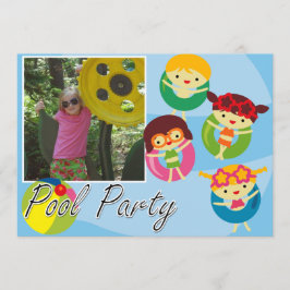 Foto Pool Party Schwimmbad Geburtstag Einladung