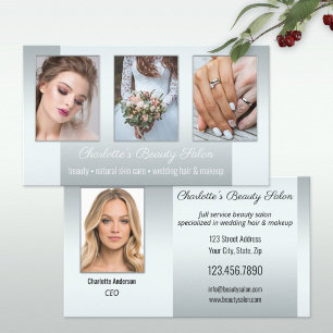 Foto Portfolio Schönheitssalon Beruflich Silber Visitenkarte