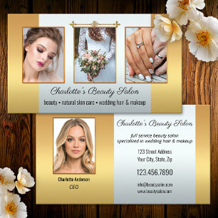 Foto-Portfolio Schönheitssalon Silber Gold Visitenkarte