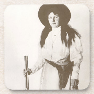 Foto Portrait eines Cowgirl Holding a Rifle, c1910 Getränkeuntersetzer