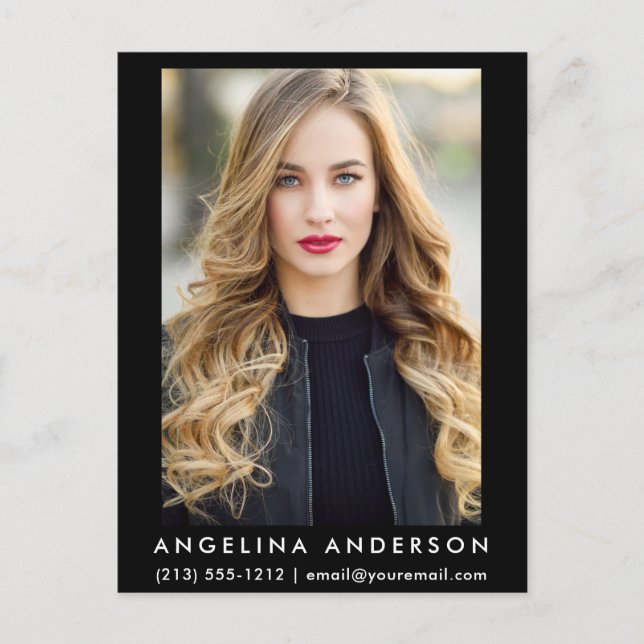 Foto-Postkarte des Schauspielers - Schwarz Postkarte (Vorderseite)