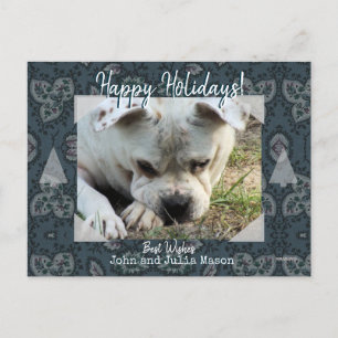 Foto-Postkarte mit vintage Paisley-Hintergrund Postkarte