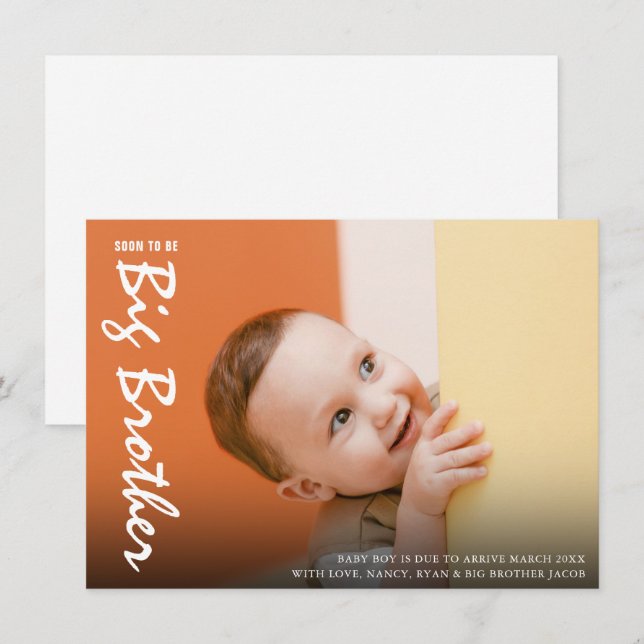 Foto Pregnancy Big Brother Moderne Ankündigung (Vorne/Hinten)