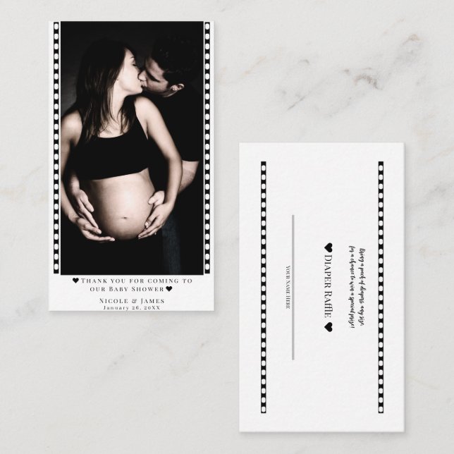 Foto-Preiskarten für individuelles Windeln Raffle  Visitenkarte (Vorne/Hinten)