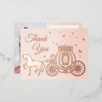 Foto Princess Carriage Rose Gold Foil Vielen Dank