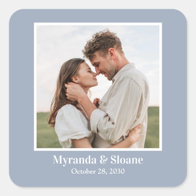 Foto Probe Dinner Blue Quadratischer Aufkleber (Vorderseite)