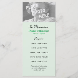 Foto-Programmkarte für den Memberservice Programm