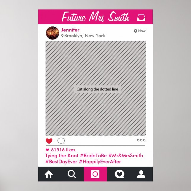 Foto-Prop für Social Media-Frame-Party Poster (Vorne)