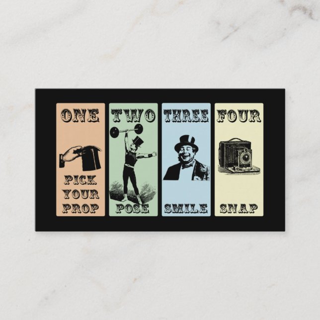 Foto Prop Signieren Vintages Party Visitenkarte (Vorderseite)