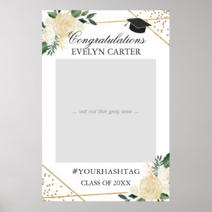 Foto Prop. von Gold Green Floral Graduation Party Poster