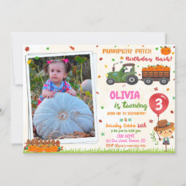 Foto Pumpkin Patch Geburtstagseinladung Herbst Par Einladung