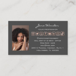 Foto QR Code Blogger Rose Grau für Social Media-Lo Visitenkarte