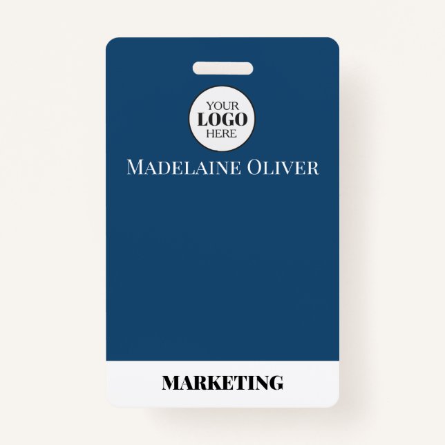 Foto QR Code Blue Logo Abzeichen für Mitarbeiter-I Ausweis (Vorderseite)