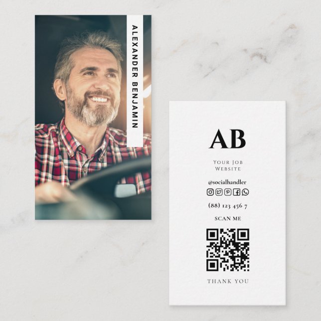 Foto QR Code Business Card Visitenkarte (Vorne/Hinten)