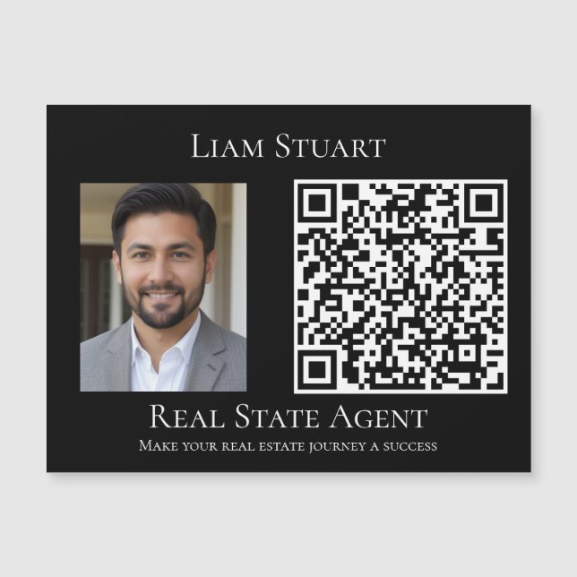 Foto QR-Code Business Company Large Magnetkarte (Vorderseite)