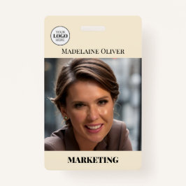 Foto QR-Code-Creme-Logo-Abzeichen für Mitarbeiter- Ausweis