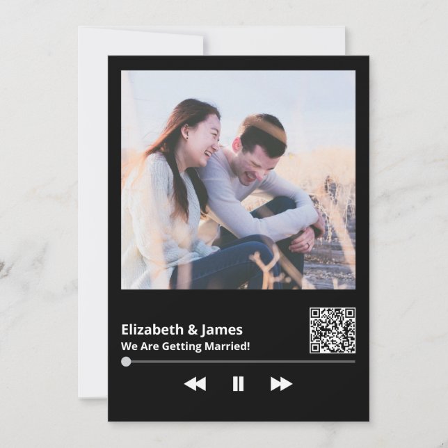 Foto QR Code Einzigartige Einladung zur Hochzeit (Vorderseite)