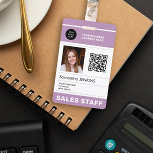 Foto QR CODE Firmenlogo Name Mitarbeiter-ID Ausweis