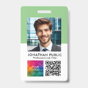 Foto QR Code Firmenlogo Tags Ausweis