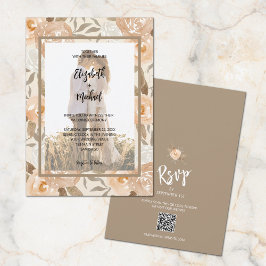 Foto QR Code Floral Wedding Einladung