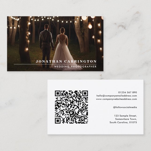 Foto QR Code Fotograf Business Card Visitenkarte (Vorne/Hinten)