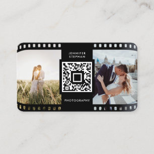 Foto-QR-Code Fotograf Filmrolle Schwarz Weiß Visitenkarte