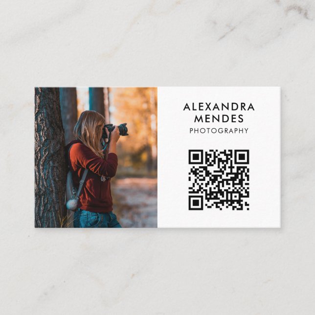 Foto QR Code, Fotograf Visitenkarte (Vorderseite)