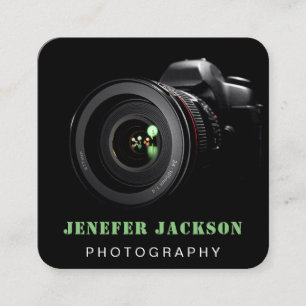 Foto QR-Code Fotografie BLACK Quadratische Visitenkarte