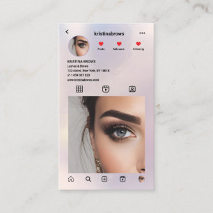 Foto-QR-Code für Lashes & Brows Pastel Instagram Visitenkarte
