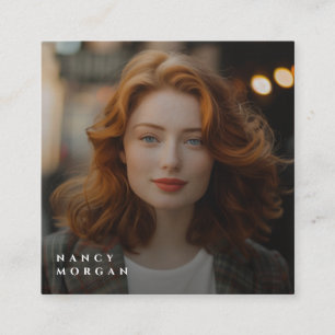 Foto QR-Code für Schwarz-Gold-Firmenlogos Quadratische Visitenkarte