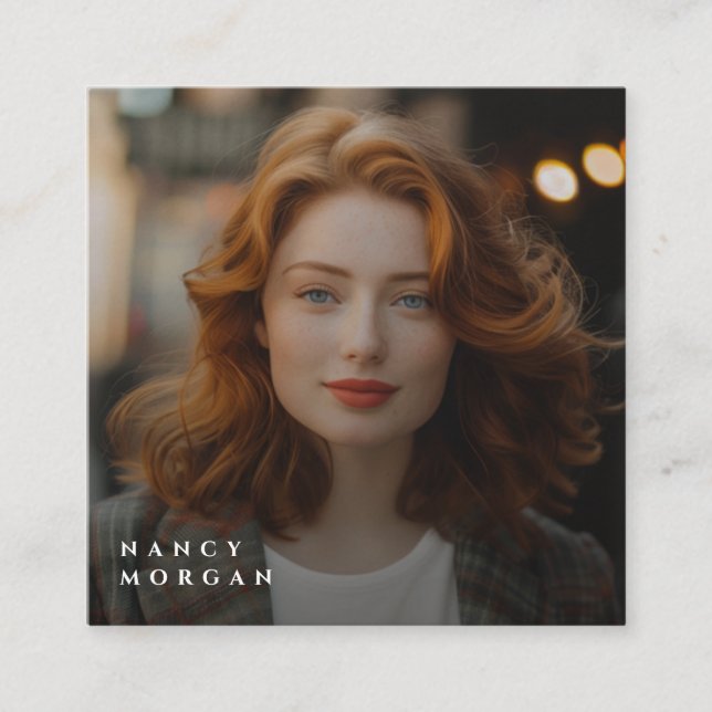 Foto QR-Code für Schwarz-Gold-Firmenlogos Quadratische Visitenkarte (Vorderseite)