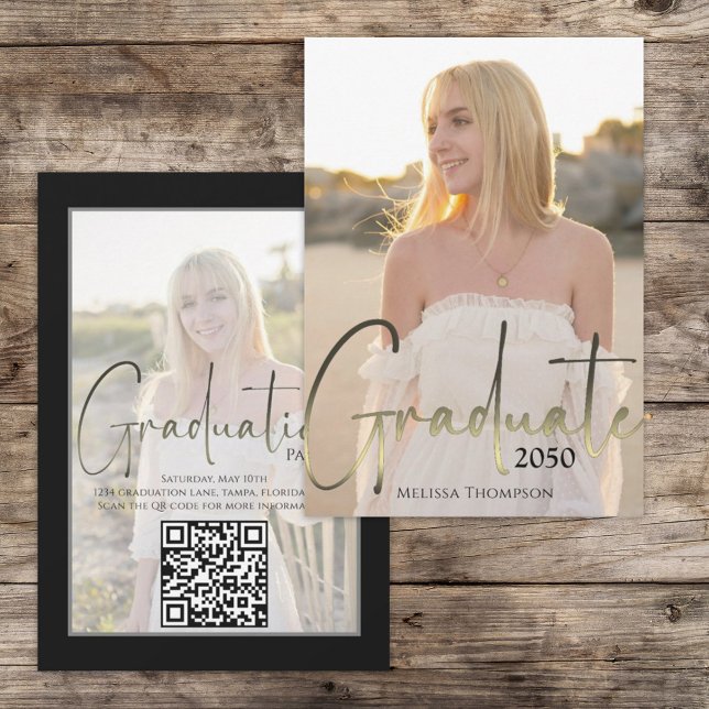 Foto QR-Code für Schwarze Kalligrafie Einladung (Von Creator hochgeladen)